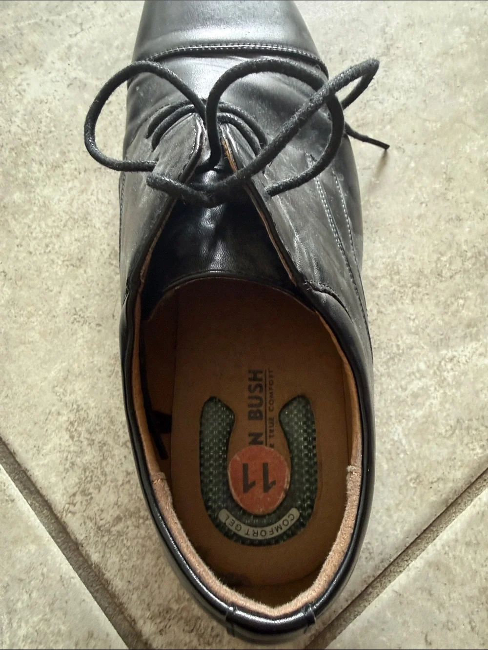 Nunn Bush Black Leather Cap-Toe Derby Shoes